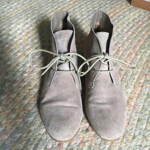 Taupe faux suede booties